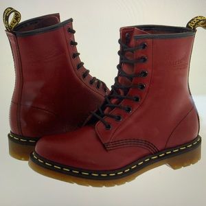 Dr Martens Cherry Red Boots NWOT Size 9